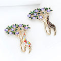 Alloy Enamel Giraffe Brooch Pin For Fashion Clothing Accessories view 3