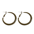 Metal Geometric Circle Pendant Hoop Earrings With Enamel Detail Minimalist Western Style For Women view 5