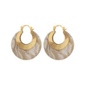 Marbled Acetate Round Pendant Drop Earrings Western Style Geometric Statement Jewelry view 5