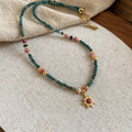French Court Style Freshwater Pearl Beaded Geometric Sun Pendant Necklace For Women view 4