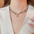 French Court Style Freshwater Pearl Beaded Geometric Sun Pendant Necklace For Women view 3