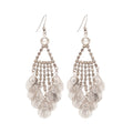 Sparkling Rhinestone Leaf Tassel Copper Hook Drop Earrings Minimalist Light Luxury Jewelry view 5
