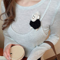Cute Fabric Plush Cartoon Portrait Flower Brooch, Funny Creative Fashion Pin Accessory view 3