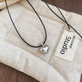 Korean Light Luxury Copper Heart Pendant Wax Cord Sweater Necklace For Women view 2