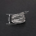 Sweet Cool Irregular Layered Ring For Women With Micro Pave Black Nano Stone Design view 4