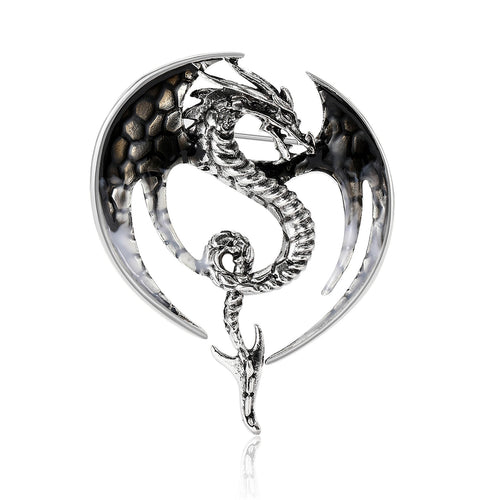 Alloy Enamel Flying Dragon Brooch Statement Animal Lapel Pin