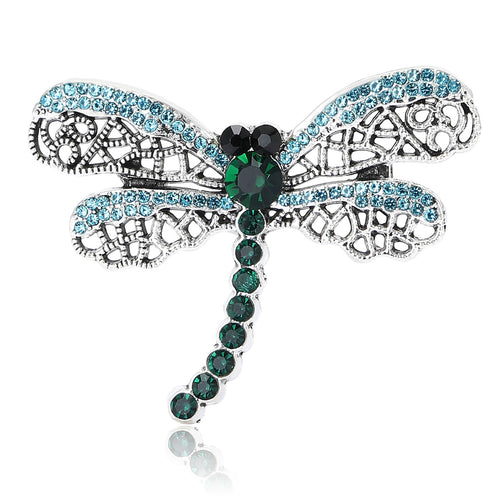 Alloy Rhinestone Dragonfly Brooch Pin For Coats And Sweaters
