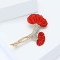 Alloy Rhinestone Carnation Brooch Pin For Womens Clothing Decoration view 2
