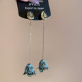 Light Luxury Alloy Enamel Floral Rhinestone Teardrop Tassel Drop Earrings For Women view 2