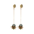 Light Luxury Alloy Enamel Floral Rhinestone Teardrop Tassel Drop Earrings For Women view 5