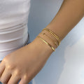 Style Metal Snake Bone Chain Bracelet Jewelry Set For Women Geometric Minimalist Bangles view 3