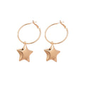 Metal Geometric Round Star Pendant Hoop Earrings Minimalist European Style For Women view 5