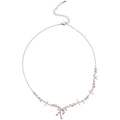 Sparkling Zircon Flower Bow Pendant Necklace For Women Copper Light Luxury Clavicle Jewelry view 5