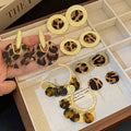 French Oil Painting Style Leopard Polka Dot Tassel Earrings With Silver Needle Retro Fashion Ear Jewelry view 1