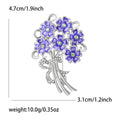 Alloy Rhinestone Enamel Hydrangea Brooch Pin For Women Decoration view 4