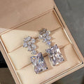 Luxury Wedding Drop Earrings For Women Micro Paved Zircon Sparkling Princess Style Jewelry view 1