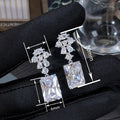 Luxury Wedding Drop Earrings For Women Micro Paved Zircon Sparkling Princess Style Jewelry view 4