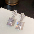 Luxury Wedding Drop Earrings For Women Micro Paved Zircon Sparkling Princess Style Jewelry view 3