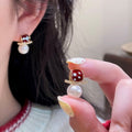 18K Gold Plated Geometric Square Faux Pearl Drop Earrings Light Luxury Sweet Style view 2