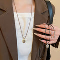 Light Luxury Alloy Oval Pendant Wax Cord Sweater Necklace For Women view 1