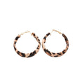 Leather Geometric Circle Pendant Hoop Earrings With Silver Needle, European Style Fashion Jewelry view 5