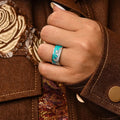 Women's Enamel Oil Drip Ring With Mountain Sunrise Design, Niche Vintage Internet Style Finger Jewelry view 3