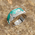 Women's Enamel Oil Drip Ring With Mountain Sunrise Design, Niche Vintage Internet Style Finger Jewelry view 4