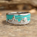 Women's Enamel Oil Drip Ring With Mountain Sunrise Design, Niche Vintage Internet Style Finger Jewelry view 2