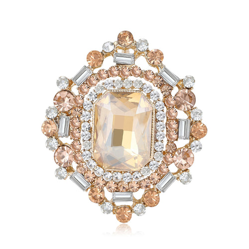 Alloy Glass Rhinestone Brooch For Elegant Women's Clothing Decoration
