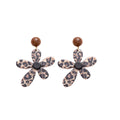 Vintage Maillard Hong Kong Style Polka Leopard Print Acrylic Flower Pendant Statement Earrings view 5