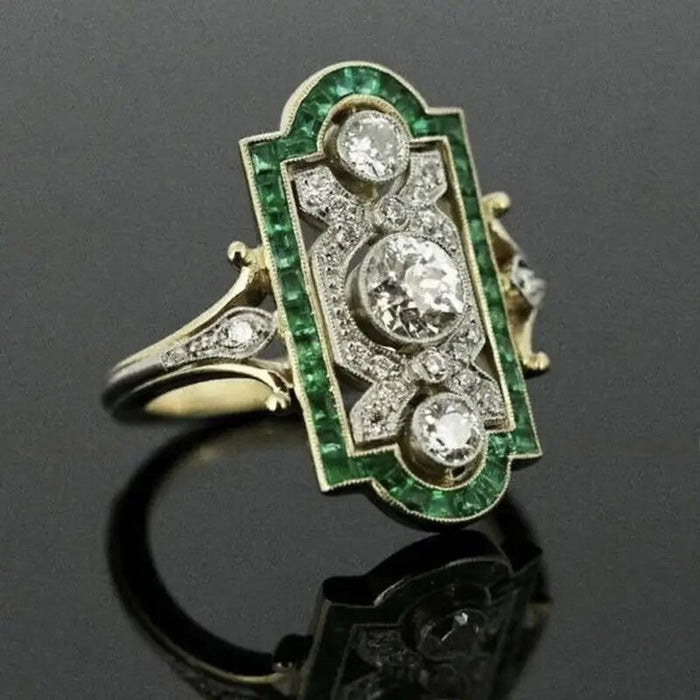 Palace Style Scepter Thumb Ring For Women, European Square Hollow Statement Jewelry