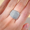 Fashionable Half Eternity Zircon Ring For Women, Sparkling Light Luxury Heavy Work Finger Jewelry view 3
