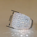 Fashionable Half Eternity Zircon Ring For Women, Sparkling Light Luxury Heavy Work Finger Jewelry view 4