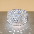 Fashionable Half Eternity Zircon Ring For Women, Sparkling Light Luxury Heavy Work Finger Jewelry view 2