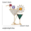 Alloy Cocktail Glass Brooch For Women Sweater And Coat Decoration view 5