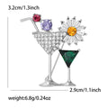 Alloy Cocktail Glass Brooch For Women Sweater And Coat Decoration view 6