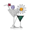 Alloy Cocktail Glass Brooch For Women Sweater And Coat Decoration view 2