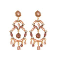 Hypoallergenic Silver Needle Alloy Crystal Water Drop Heart Hollow Drop Earrings, French Court Style view 5