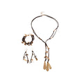 Metal Waterdrop Tassel Pendant Necklace Bracelet Earring Jewelry Set, Trendy Unique Statement Design view 5