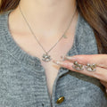 Light Luxury Copper Zircon Geometric Horse Pendant Necklace Earrings Jewelry Set view 2