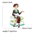 Plated Alloy Enamel Teacher Brooch Pin For Apparel And Scarf Fastening view 6
