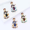 Plated Alloy Enamel Teacher Brooch Pin For Apparel And Scarf Fastening view 3