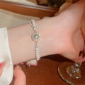 Light Luxury Faux Pearl Beaded Bracelet With Zircon Star Pendant Double Layer Design view 3