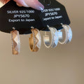 18K Matte Gold Copper Hoop Earrings With Silver Pins And Faceted Zircon Round Pendants European Court Style view 1