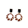 Alloy Geometric Hollow Round Drop Earrings With Rhinestone Enamel Light Luxury Vintage Style view 5