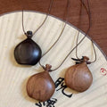 Bohemian Wax Cord Wood Kettle Pendant Sweater Necklace For Women Copper Zircon Geometric Ethnic Style view 4