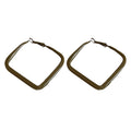 Minimalist Metal Hoop Earrings With Painted Square Diamond Pendant For Women view 5