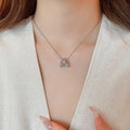 Sparkling Rhinestone Heart Geometric Round Pendant Iron Crystal Necklace Light Luxury Minimalist Style view 4