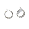 Korean Style Wrinkled Double Layer Geometric Round Iron Hoop Earrings With Silver Pins view 5