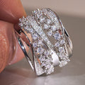 Korean Elegant Princess Geometric Ring For Women Cross Border Design Statement Jewelry view 2